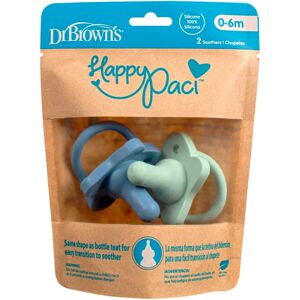 Dr Browns Dr Brown's Chupete Happy Paci Silicona Azul y Verde 0-6m x2