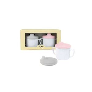 SET 2 TAZAS TOUS APRENDIZAJE GRIS/ROSA CUPBEAR