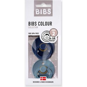 Lote de 2 tetinas BIBS Colour, tamaño 2 de 6 a 18 meses azul oscuro bicolor/multicolor