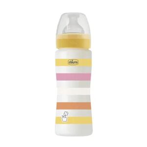 Chicco Biberón Well Being Silicona 4M+ Flujo Rápido Colors 330 ml Amarillo