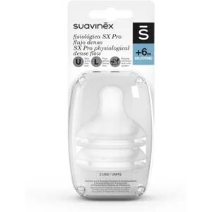 Suavinex Tetina Fisiológica SX Pro Flujo Denso Silicona 6M+ 2 Uds