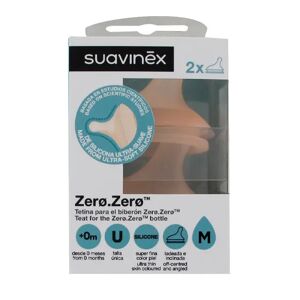 Biberón anticólico Zero Zero® SUAVINEX - 270 ml - flujo medio (M) rosa  claro liso - Suavinex