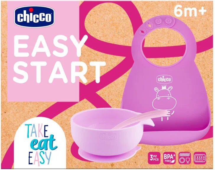 Chicco Set Papá Silicona Rosa 6M+