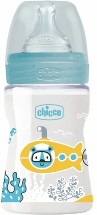 Chicco Biberón Bienestar Azul Flujo Lento 0M+150ml