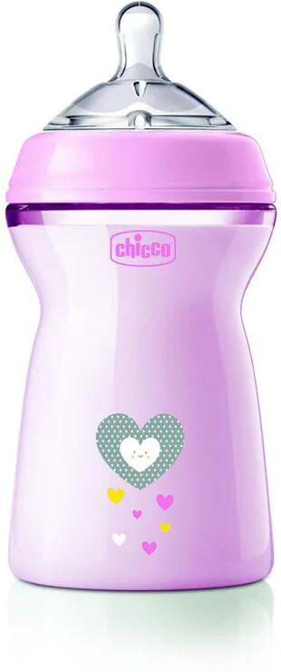 Chicco Natural Feeling Biberón Rosa 330ml 6m+