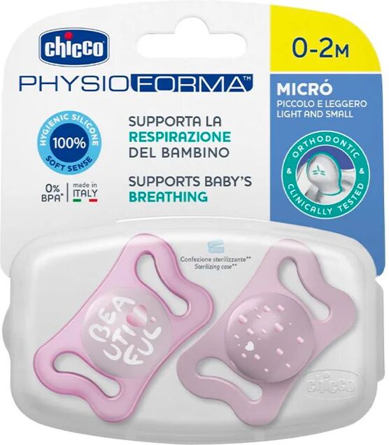 Chupete Chicco PhysioForma Micro 0-2m Rosa x2