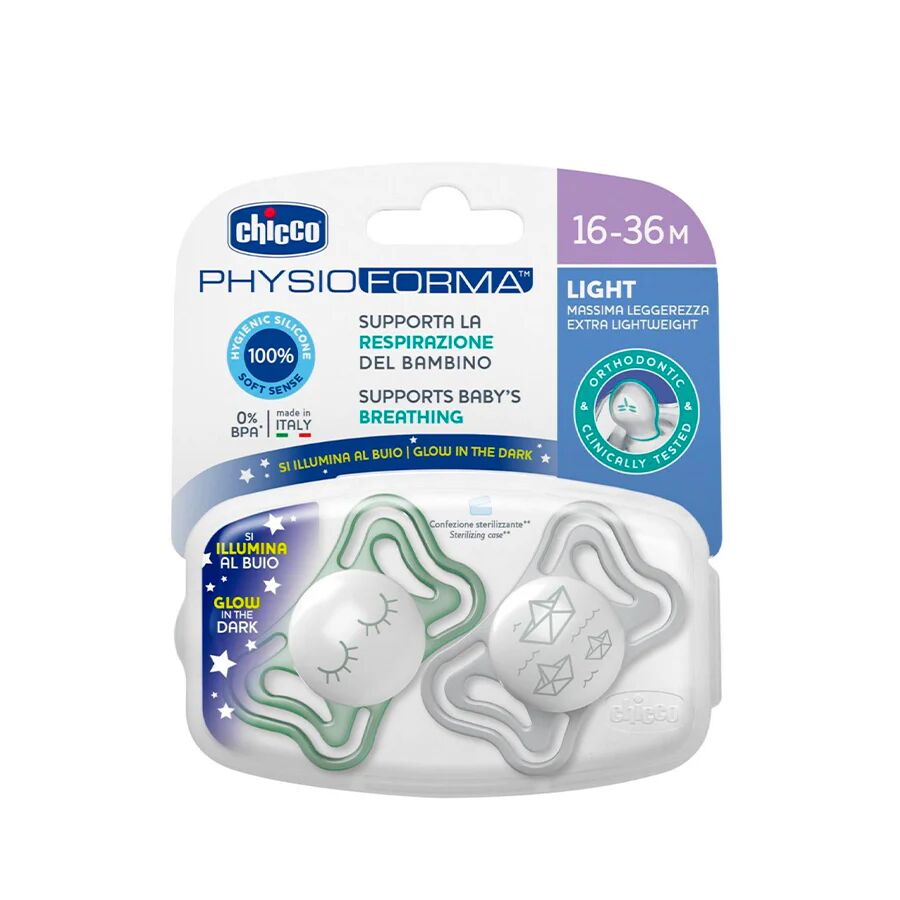 Chicco Chupete Physio Light Luminoso 16-36m x2