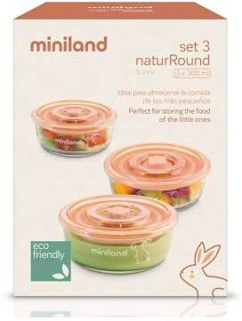 SET 3 RECIPIENTES VIDRIO NATURROUND BUNNY MINILAND 89271