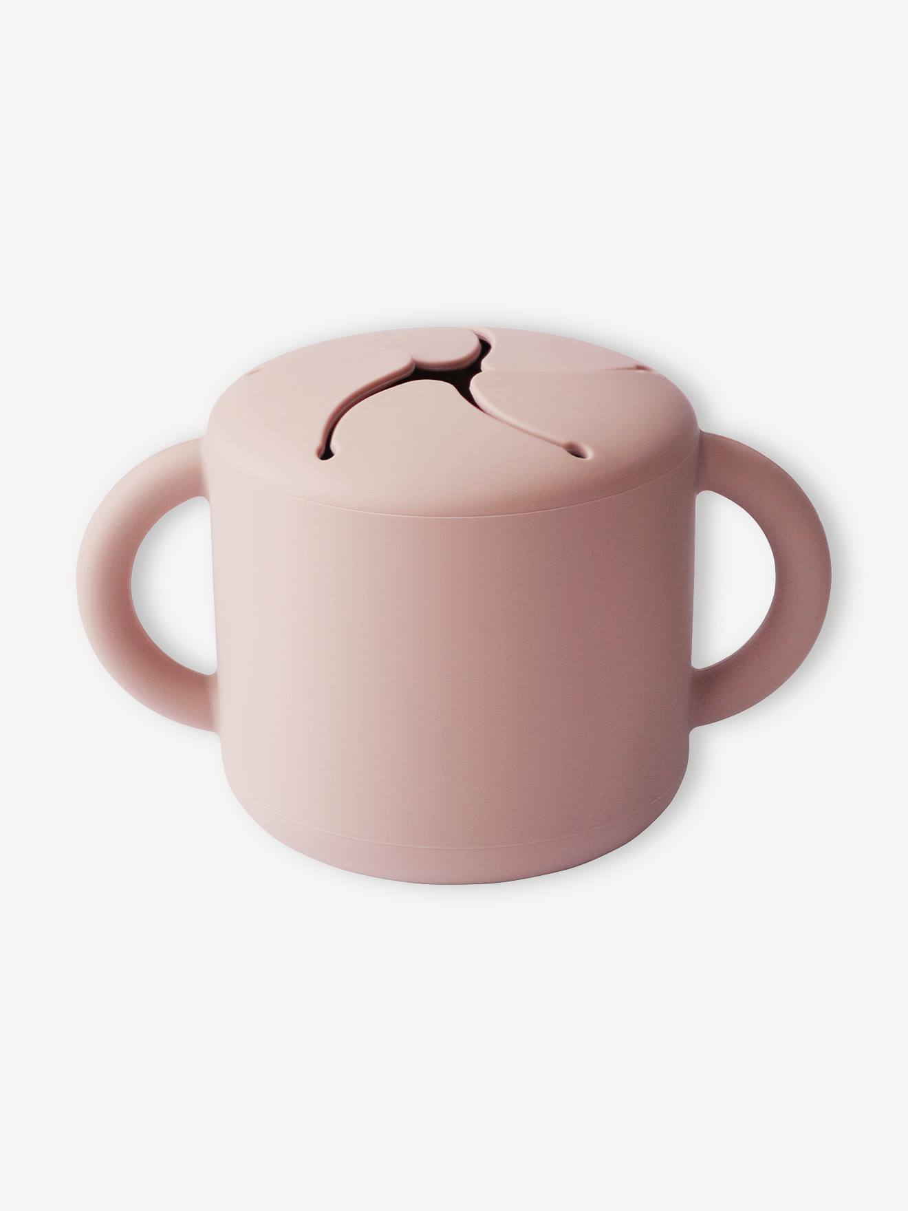 Taza de merienda MUSHIE de silicona rosa