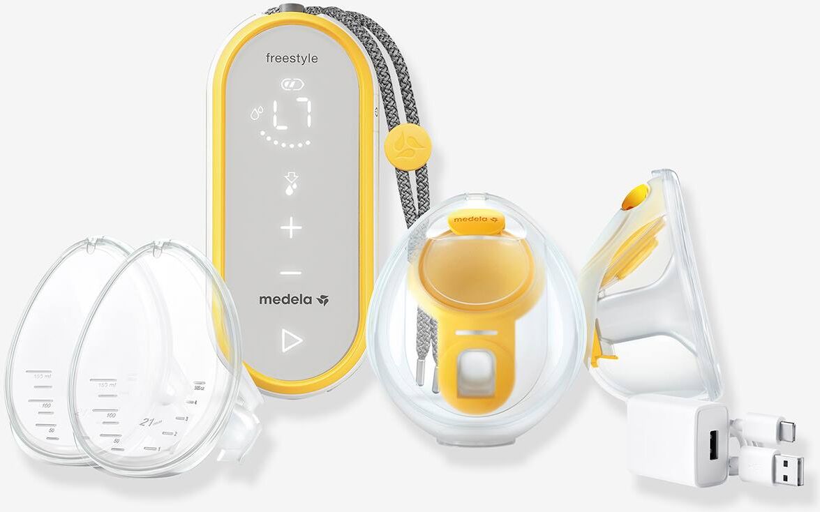 Sacaleches eléctrico doble - Freestyle Hands Free - 21 mm/ 24 mm - MEDELA transparente