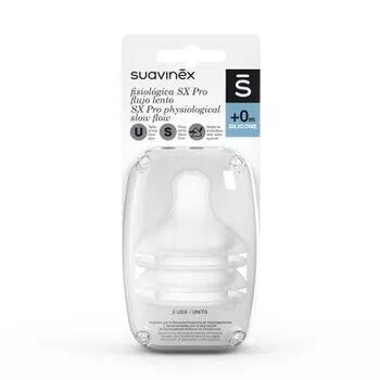 Suavinex Tetina Fisiológica SX Pro Flujo Lento Silicona 0M+ 2 Uds