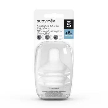 Suavinex Tetina Fisiológica SX Pro Flujo Denso Silicona 6M+ 2 Uds