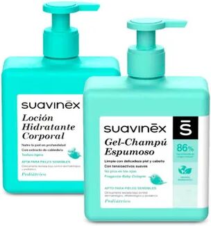 Suavinex Pediátrico Loción Hidratante 500ml + Gel Champú Espumoso 500ml