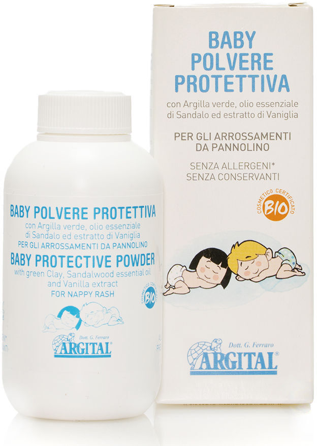 Argital Polvo protector corporal con Arcilla Verde y Violeta para bebé