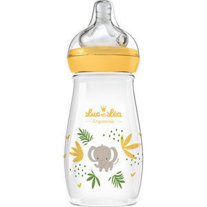 Luc et Léa Biberon Plastique Jaune Éléphant 270ml - Publicité