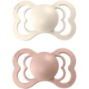 BIBS Supreme Natural Rubber Size 1: 0+ months tétine Ivory / Blush 2 pcs