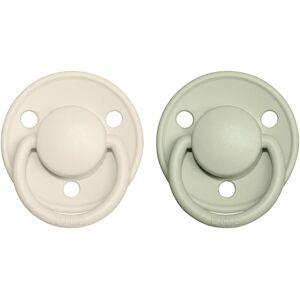 BIBS De Lux Natural Rubber Size 1: 0+ months tétine Ivory / Sage 2 pcs