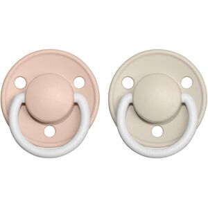 BIBS De Lux Natural Rubber Night Size 2: 6+ months tétine Blush / Vanilla 2 pcs