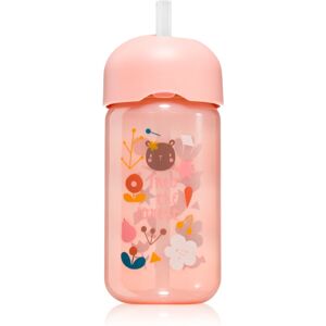 Suavinex Forest Straw Trainer Cup gourde enfant avec paille 18 m+ Pink 340 ml