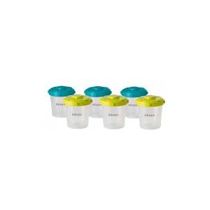 Beaba Clip Portions 6 Pots de 200 ml 6 Mois et + - Blister 6 pots de 200 ml + couvercles