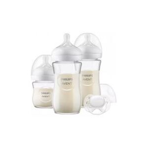 Avent Natural Response Kit Nouveau-Né Biberons Verre SCD878/11 - Boîte 3 biberons + 1 sucette