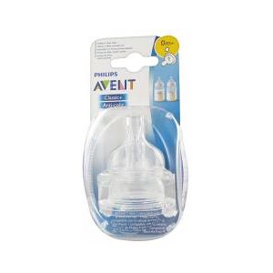 Avent Scf631/27 Lot 2 Tét Classic 0M+ 1 Trou - Boîte 2 tétines