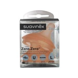 Suavinex Zero.Zero 2 Tétines Débit Dense 6 Mois et + - Boîte plastique 2 tétines