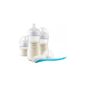 Avent Kit Nouveau-Né - 3 Biberons à Réponse Naturelle + 1 Sucette - Boîte 3 biberons + 1 goupillon