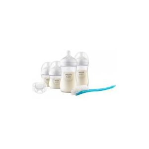 Avent Kit Nouveau-Né - 4 Biberons à Réponse Naturelle + 1 Sucette + 1 Goupillon - Boîte 4 biberons + 1 sucette + 1 goupillon