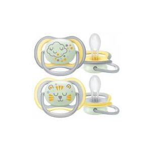 Avent Sucettes Ultra Air Nighttime 18M+ - Boîte 2 sucettes - Publicité