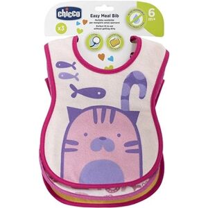 Chicco bavoir filles 35,5 cm coton rose/blanc/jaune 3 pièces - Publicité