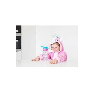 Nuby gobelet paille souple et bouton push en tritan - 540 ml - rose - 3 ans + - Publicité