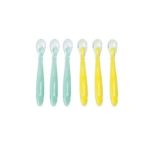 Badabulle Lot de 6 cuilleres en silicone ultra-flexibles, Ergonomiques, Sans BPA, 4m+ - Publicité