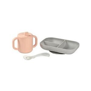 Beaba Coffret d'apprentissage silicone + tasse - Rose - Publicité