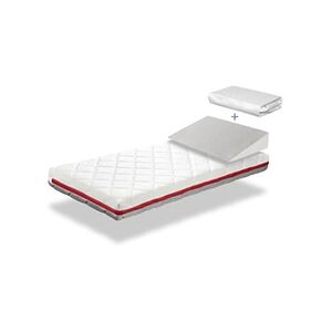 DORMALIT Pack matelas CANDY 57x117 cm H 11cm + plan incliné 15°+ Protège matelas 57x117cm.Déhoussable et lavable.Noyau en mousse perforée - Publicité