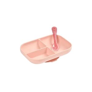 Beaba Set repas silicone avec ventouse pink - Publicité