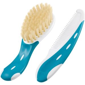 NUK Brosse a cheveux bebe avec peigne, turquoise