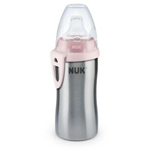 NUK Biberon Active Cup acier inoxydable rose des 12 mois