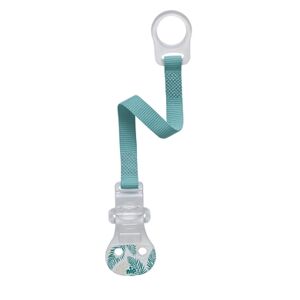 nip® Attache-tetine a bague feuilles turquoise