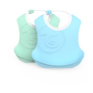 TWISTSHAKE® TWISTSHAKE Bavoir enfant recuperateur 4 mois+ pastel bleu/vert lot de 2