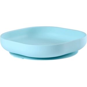 BEABA Assiette enfant ventouse silicone bleu clair 6 m+