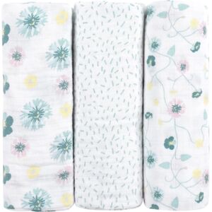 emma & noah Lange bebe fleurs menthe 70x70 cm lot de 3