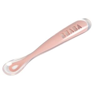 BEABA Cuillere enfant ergonomique silicone 1er age rose