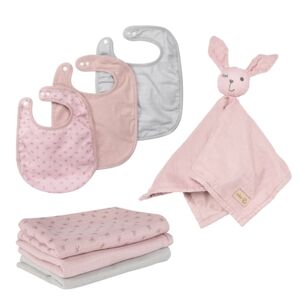 roba Coffret cadeau bavoir enfant doudou couches Jersey bio Lil Planet rose