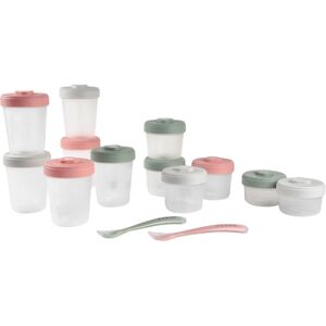 BEABA Pots de conservation repas et cuilleres 1er age PP vert