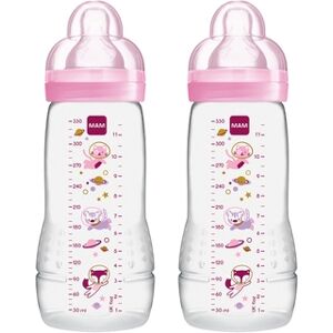 MAM Biberon Easy Active a¢ 330 ml, univers rose en coffret double