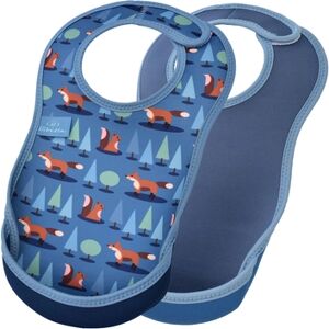 Bibetta Bavoir enfant scratch UltraBib® néoprène renard/bleu acier, lot de 2