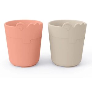Done by Deera¢ Tasse enfant Kiddish Croco PP sable/corail lot de 2