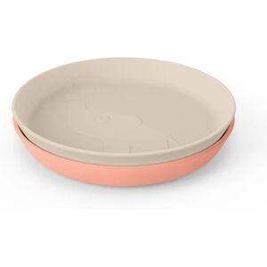 Done by Deera¢ Assiette enfant Kiddish Elphee PP sable/corail lot de 2