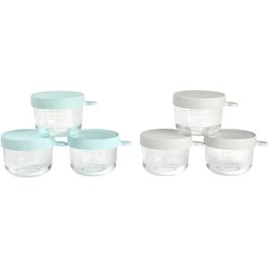 BEABA® Coffret pots de conservation repas verre 150 ml grey/blue lot de 6